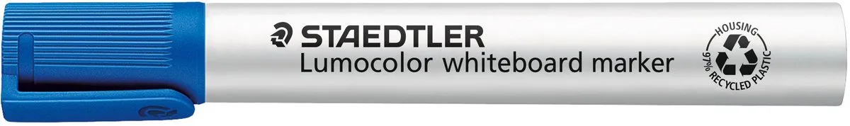 Lumocolor Whiteboard marker met beitelpunt - 1 stuk de Staedtler en Bleu – photo produit