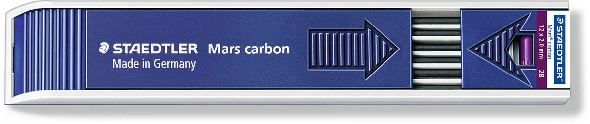 Zeichenmine Mars carbon 200, Härtegrad: 2B von Staedtler in Grafiet – Produktfoto