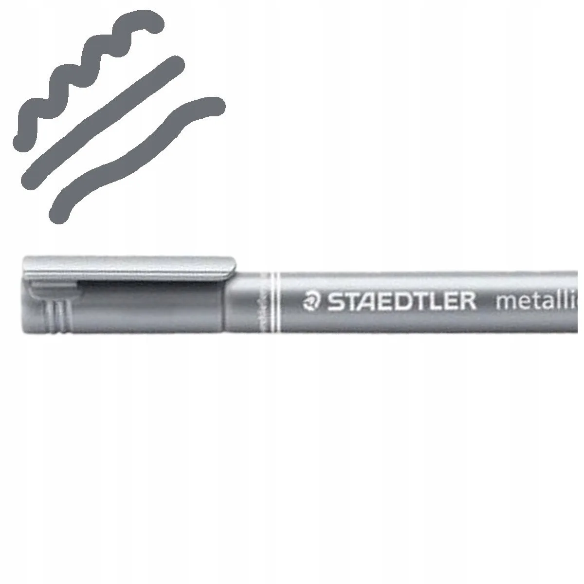 Metalische Zilveren Stift met Ronde Punt de Staedtler en Argent – photo produit