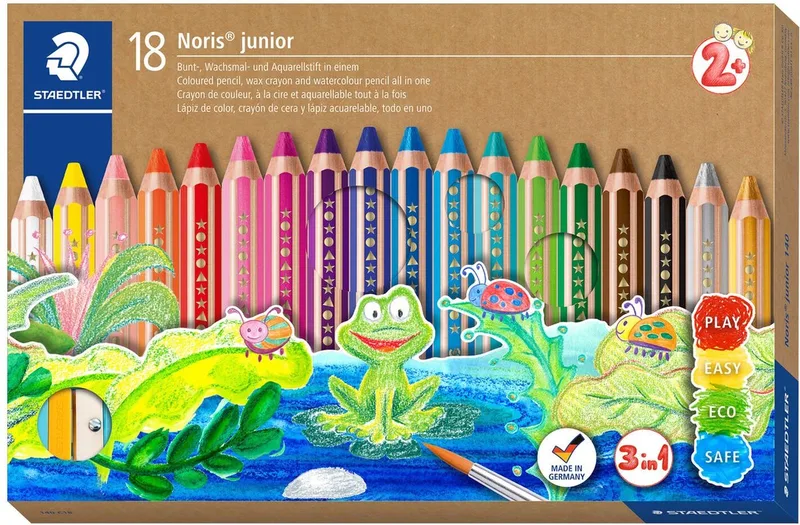 Noris Junior - 3-in-1 kleurpotlood - set 18 st by Staedtler in Multi: 18 kleuren – product photo