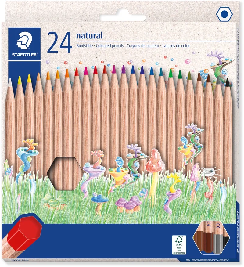 Noris natural kleurpotloden - 24 kleuren de Staedtler en Beige – photo produit