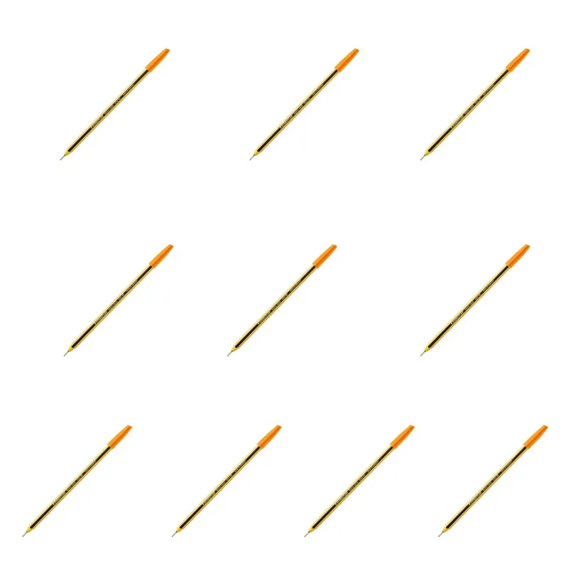 Noris Stick - orangefarbener Kugelschreiber mit langer Messingspitze, sechskantigem Schaft, Orange, 10 Stück by Staedtler – product photo