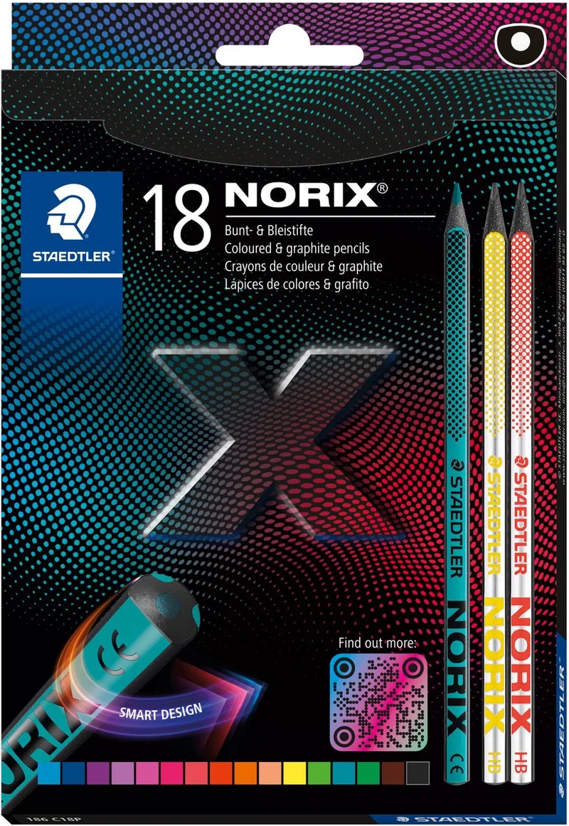 NORIX kleurpotloden - 16 kleuren met 2 grafietpotloden by Staedtler in Multicolour – product photo