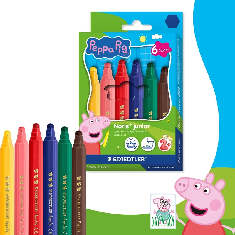 Peppa Pig x Noris junior kleurstift- set 6 st by Staedtler in Multicolour – product photo