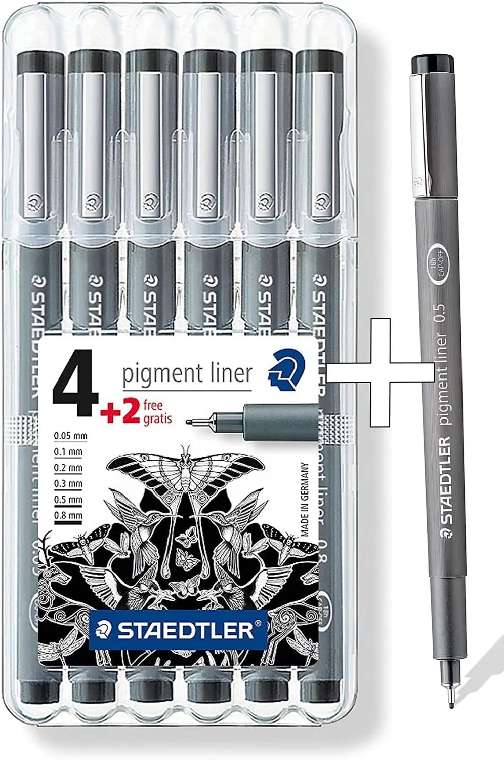 Pigment Liner Fineliner Set - 6 Stuks de Staedtler en Noir – photo produit