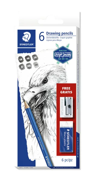 Potlodenset Staedtler Design Journey Lumograph met gratis gum en puntenslijper de Staedtler – photo produit 1 sur 3