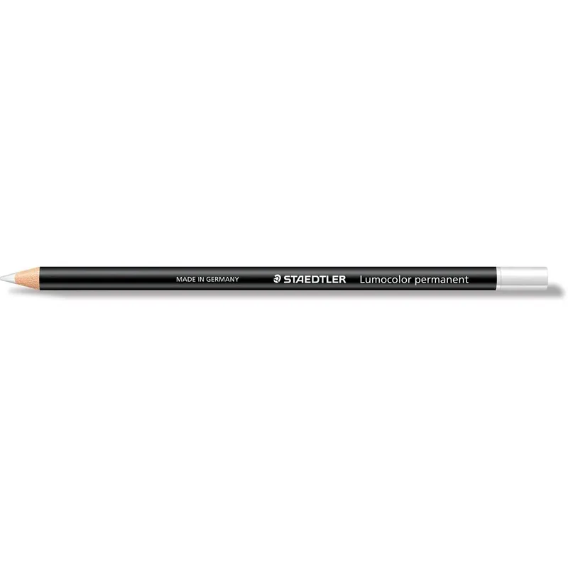 potlood Lumocolor permanent glasochrom, wit van Staedtler – productfoto