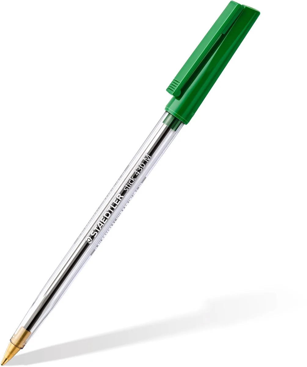 stick 430 - Balpen - Medium - doos met 10 stuks de Staedtler en Vert – photo produit