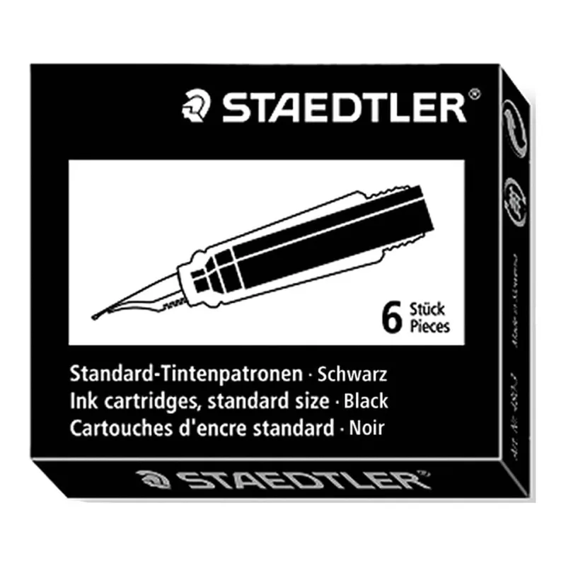 Tintenpatrone, Standard, schwarz, 480-9, 6 Stück, 50 x 40 x 10 mm von Staedtler – Produktfoto