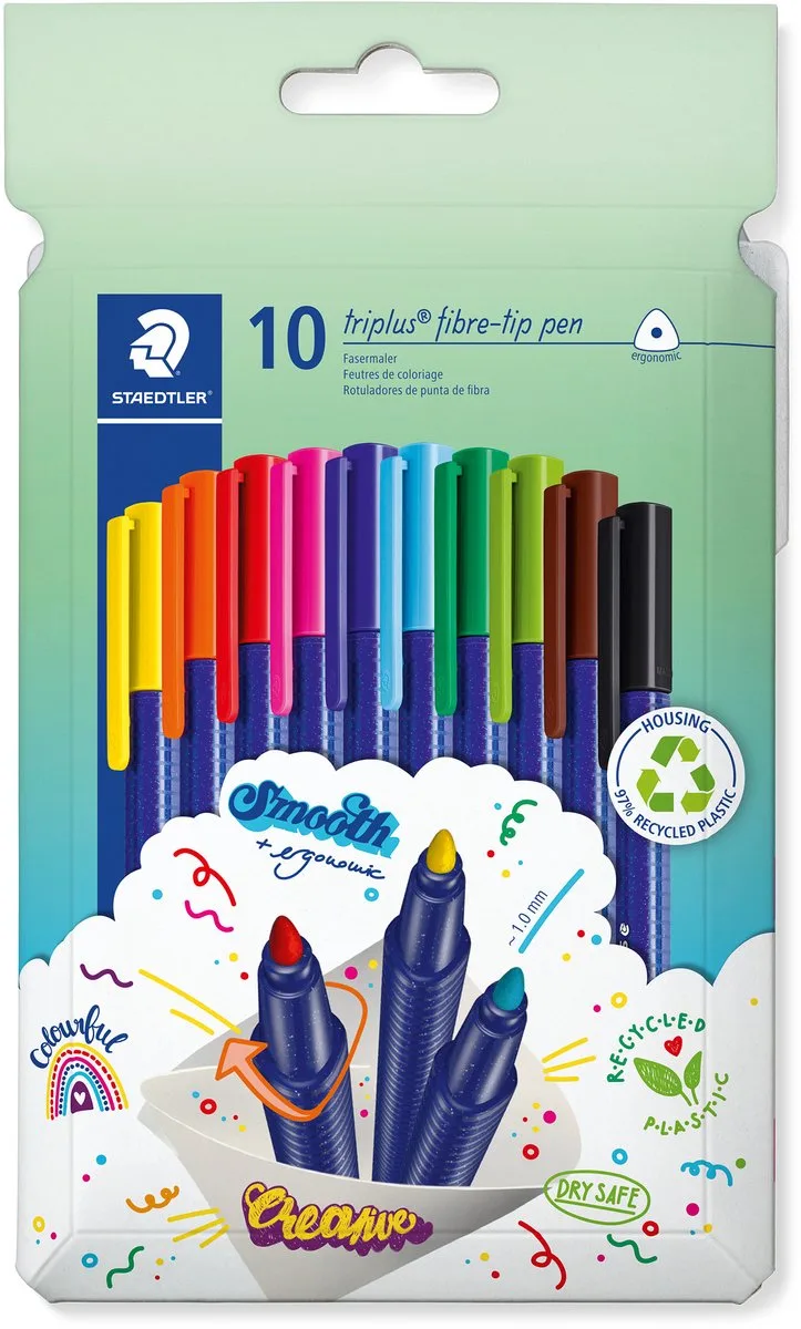 triplus color kleurstiften - 10 kleuren de Staedtler en Multicolore – photo produit