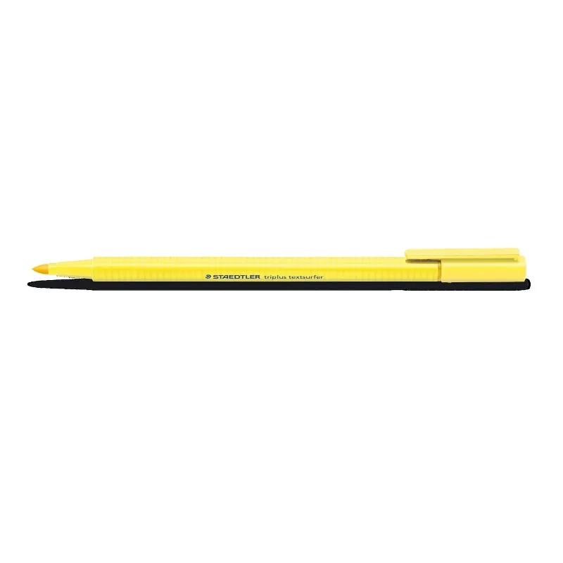 Triplus Textsurfer Leuchtgelb - Dreikantiger Textmarker mit 1–4 mm weicher Rundspitze von Staedtler – Produktfoto