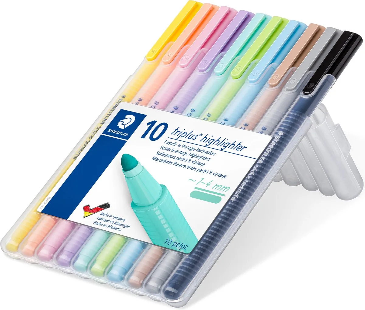 triplus textsurfer tekstmarker- Box 10 st fra Staedtler i Multi: 10 kleuren – produktbillede