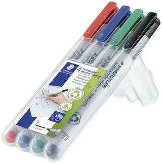 Viltstift Staedtler Lumocolor 316 non permanent F set à 4 stuks assorti van Staedtler – productfoto 3 van 3