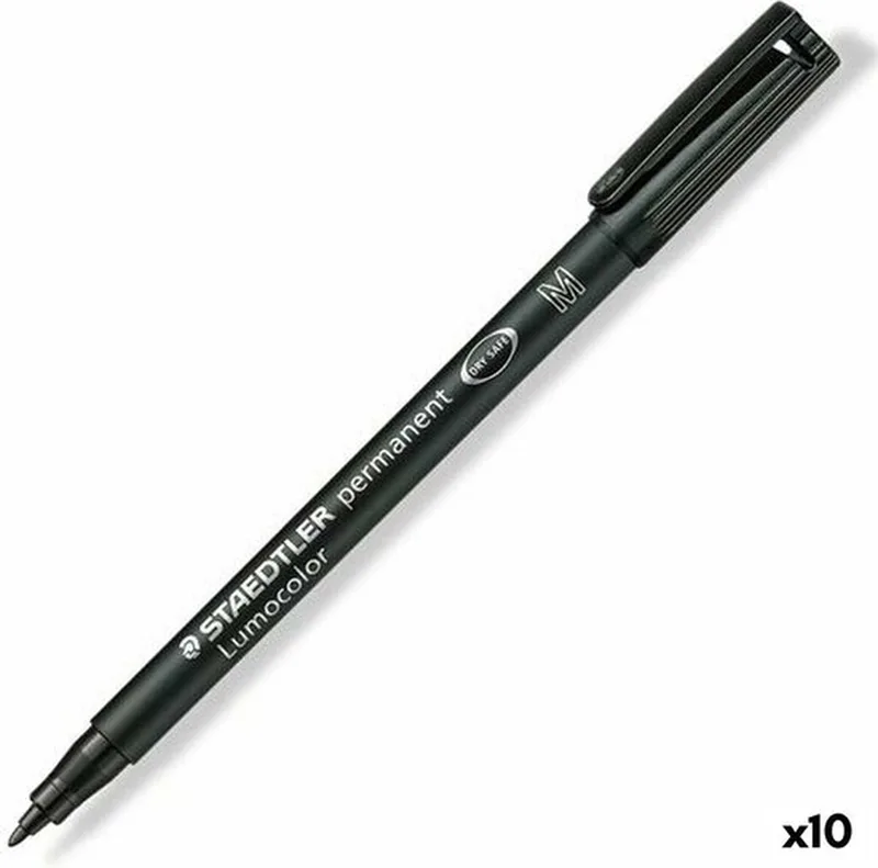 Viltstift Staedtler Lumocolor 317 permanent M - 10 stuks by Staedtler in Black – product photo