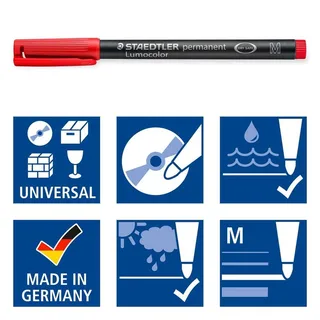 Viltstift Staedtler Lumocolor 317 permanent M set à 3 +1 stuk gratis van Staedtler – productfoto 6 van 6