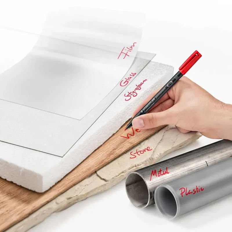 Viltstift Staedtler Lumocolor 317 permanent M set à 3 +1 stuk gratis van Staedtler – productfoto 5 van 6