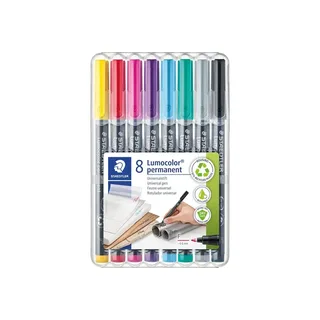 Viltstift Staedtler Lumocolor 318 permanent F set à 8 kleuren by Staedtler – product photo 2 of 5
