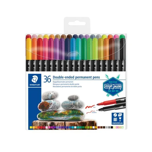 Viltstift staedtler perm dubbele punt 36st ass | 6 stuks by Staedtler – product photo