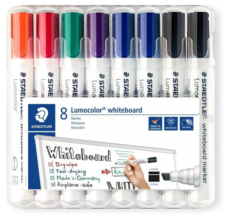 Whiteboard Marker 8 STAEDTLER 351 B WP8X Whiteboard-Marker farbsortiert 2,0 - 5,0 mm by Staedtler – product photo