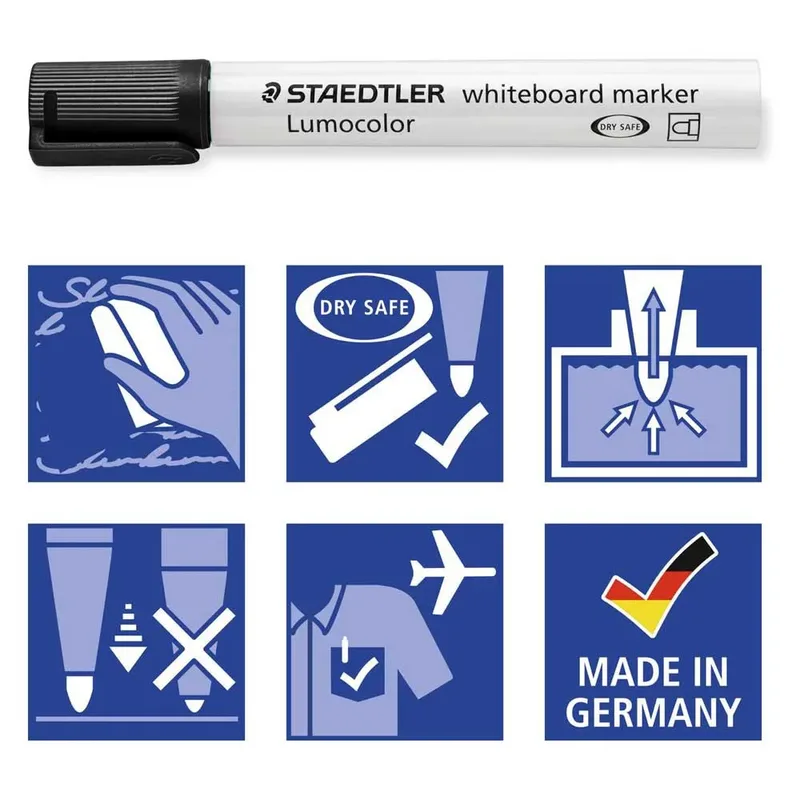 Whiteboardmarker Staedtler Lumocolor 351 rond zwart 2mm de Staedtler – photo produit 5 sur 6