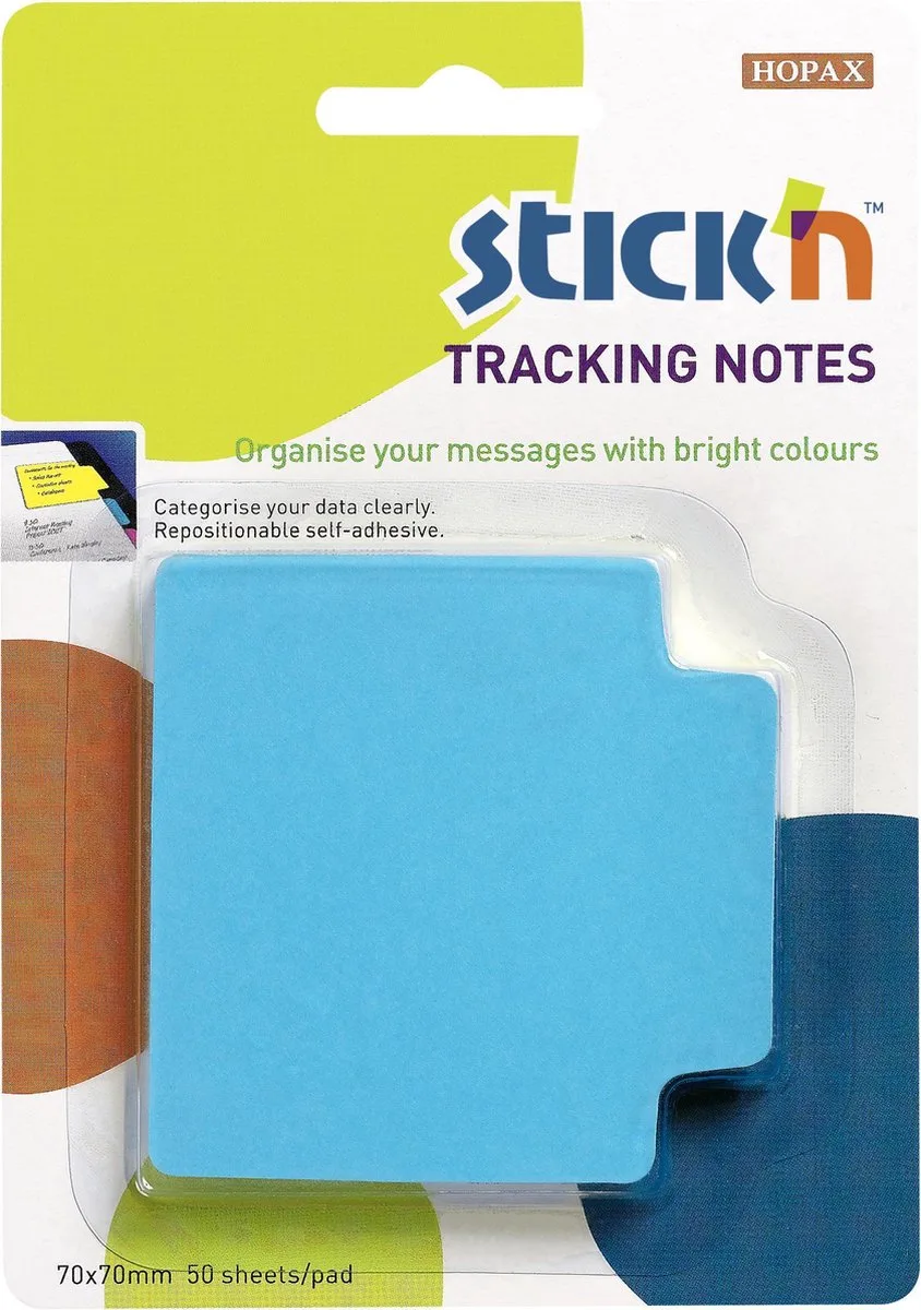 Bladwijzers - Bookmark - sticky notes - 70x70mm - 50 index tabs von Stick'n in Neon blauw – Produktfoto