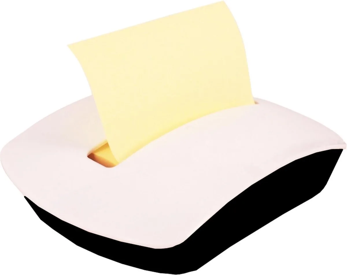 Bureauhouder - Z-note Inclusief memoblok - 76x76mm - Geel - 100 memoblaadjes van Stick'n in Pastel – productfoto