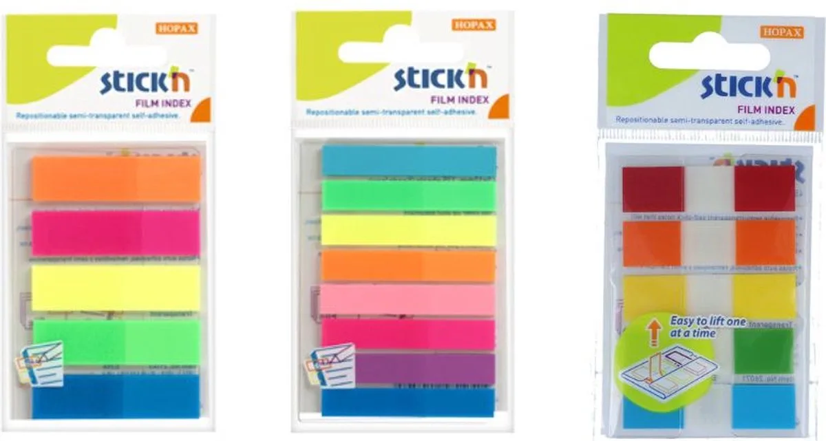 Film Index Tabs - 3 Pack - 385 Sticky Notes van Stick'n in Meerkleurig – productfoto