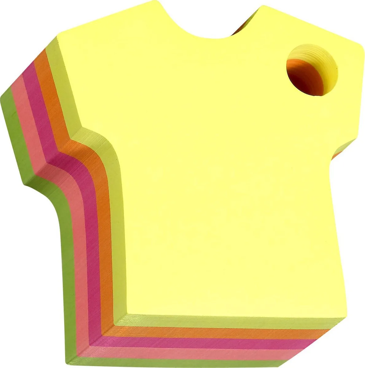 kleding Memokubus - 70x70mm - T-shirt Met Pennengat - 400 Sticky Notes van Stick'n in Gemengd shirt – productfoto