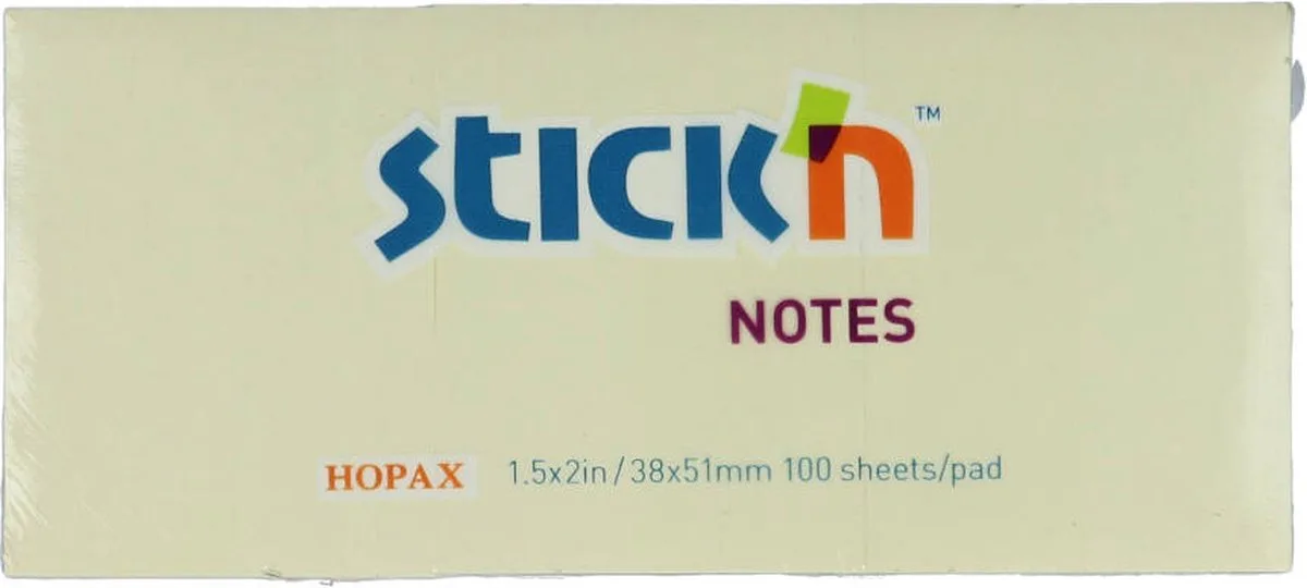 kleine sticky notes - 38x51mm - pastel - 3 stuks - 100 memoblaadjes von Stick'n in Gelb – Produktfoto