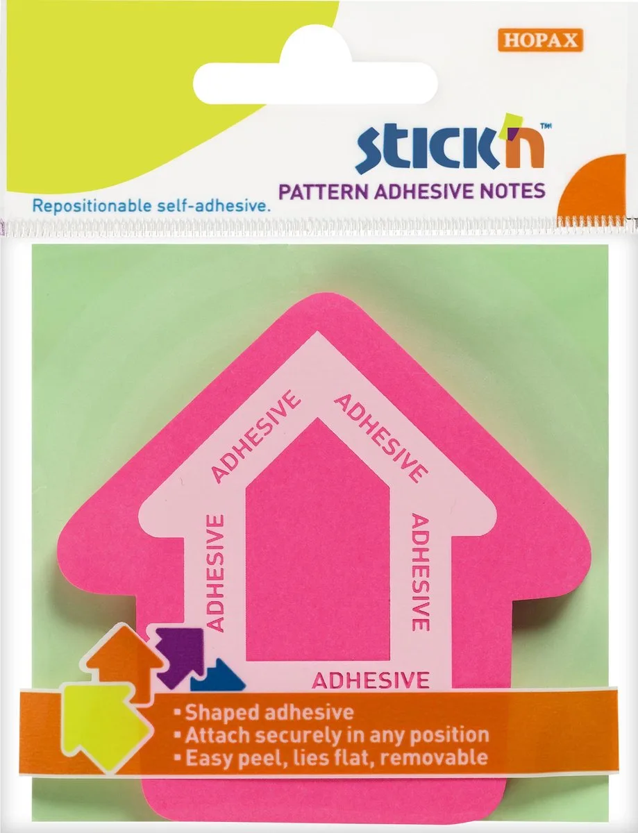 Memoblok Pijl 360 Graden - 70x70mm - 50 Memoblaadjes van Stick'n in Magenta – productfoto
