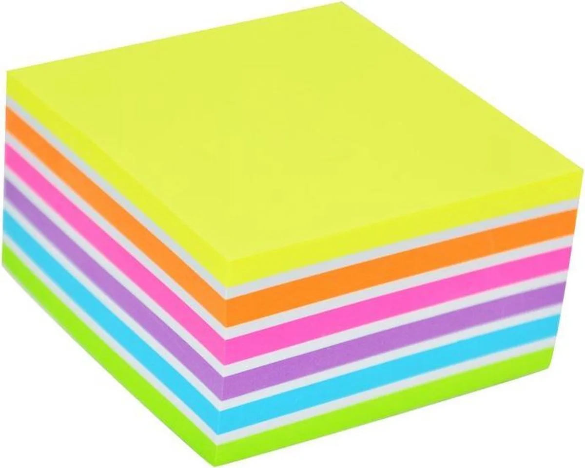 Memokubus - sticky notes - 76x76mm - 400 memoblaadjes von Stick'n in Regenboog – Produktfoto