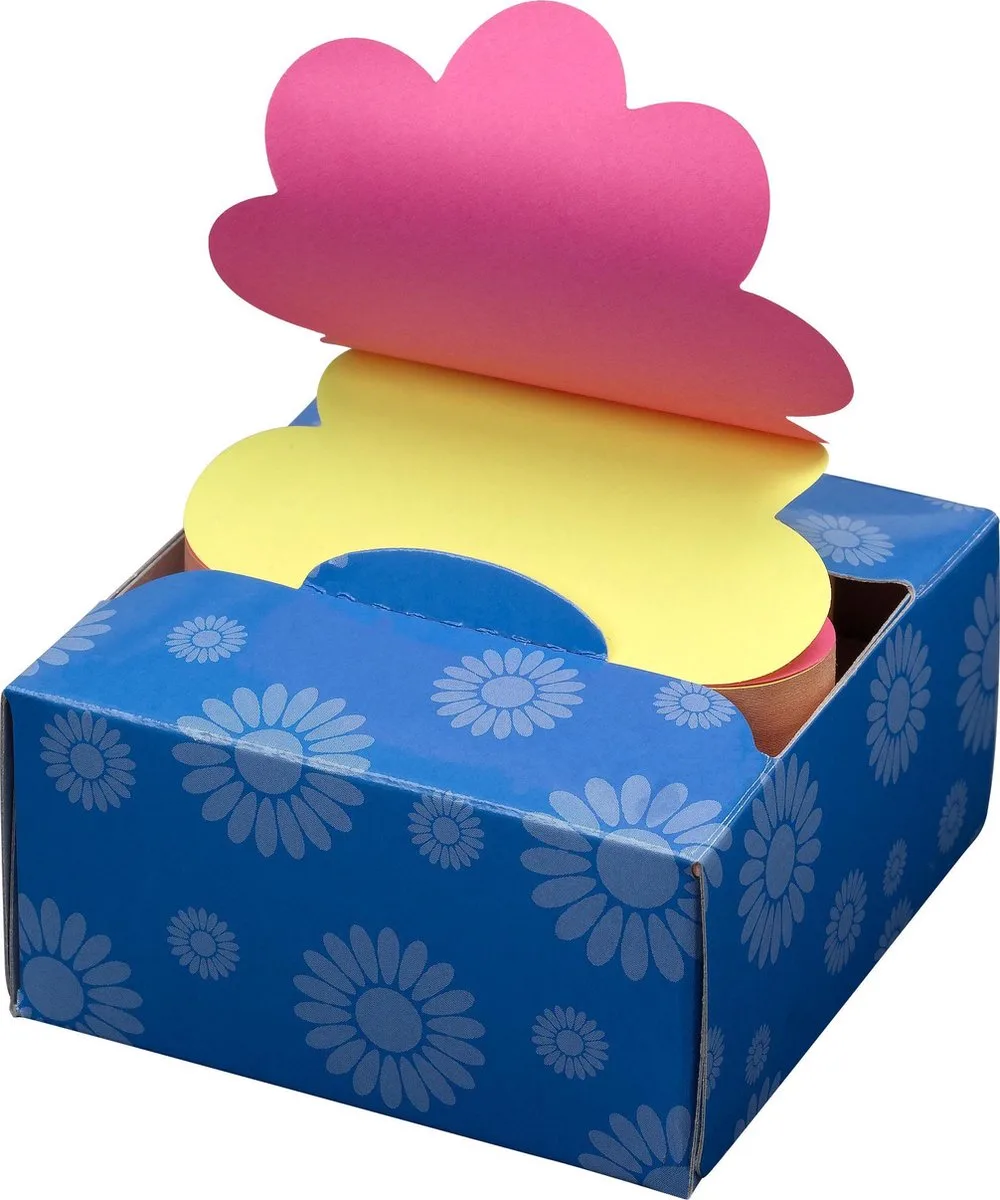 Pop-up Z-Notes - Sticky Notes - Bloem - 76x76mm - Geel & Magenta - 200 Memoblaadjes van Stick'n in Geel magenta bloem – productfoto