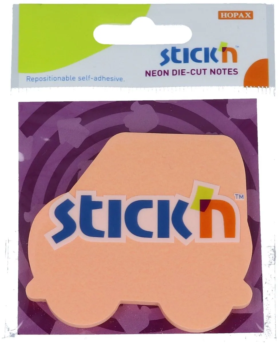 Sticky Auto Notes - 70 x 70 mm - Auto - 50 Memoblaadjes - Sticky Notes van Stick'n in Licht roze – productfoto