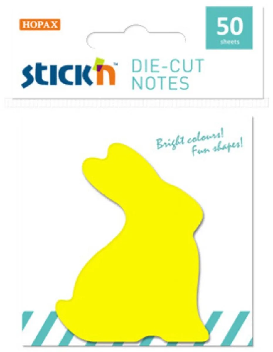 Sticky Konijn Notes - 65 x 50mm - 50 Memoblaadjes - Geel från Stick'n i Geel konijn – produktbild