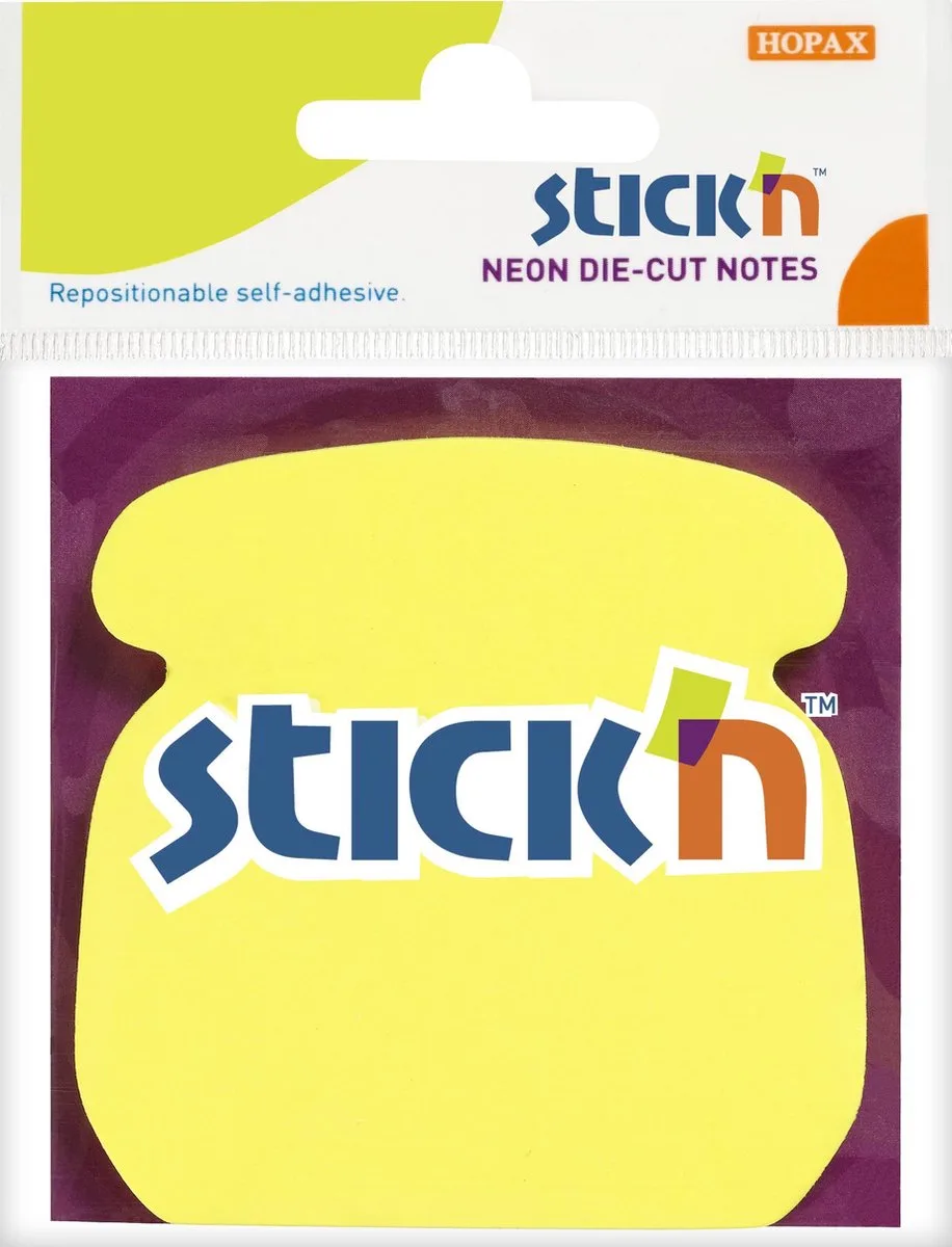 Sticky Notes - 70x70mm - Telefoon Notes - 50 Memoblaadjes - Neon Geel van Stick'n in Gele telefoon – productfoto