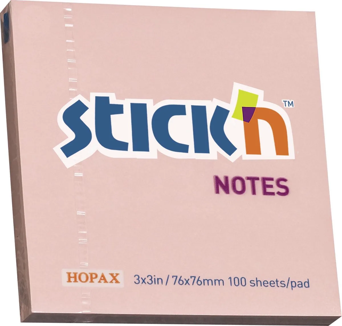 sticky notes - 76x76mm, 100 memoblaadjes van Stick'n in Pastel Roze – productfoto