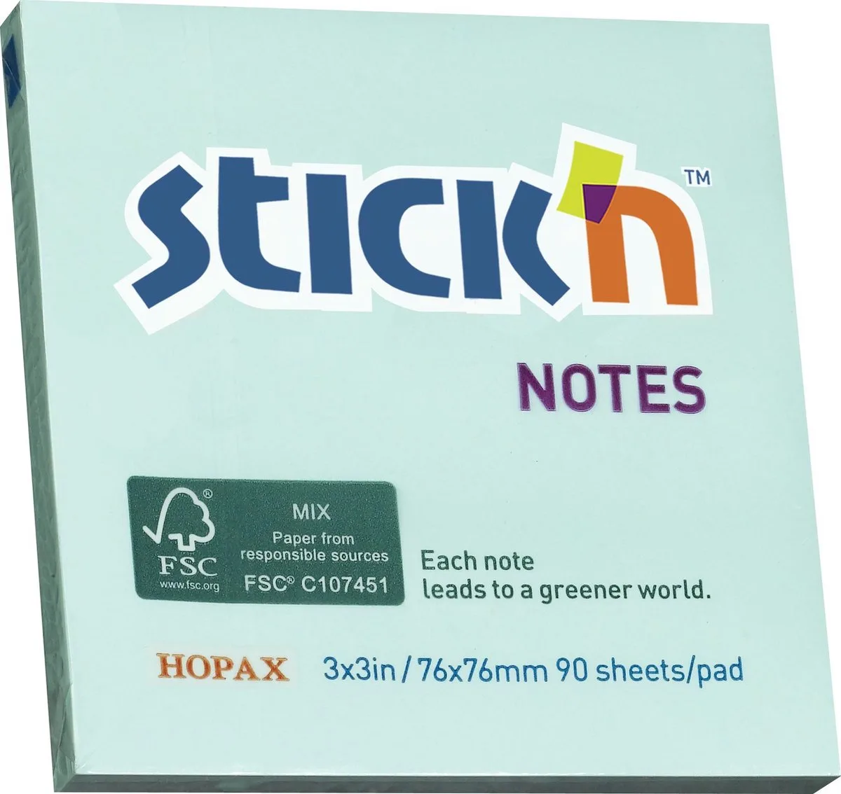 Sticky Notes - 76x76mm - FSC - Pastel - 90 Memoblaadjes de Stick'n en Bleu – photo produit