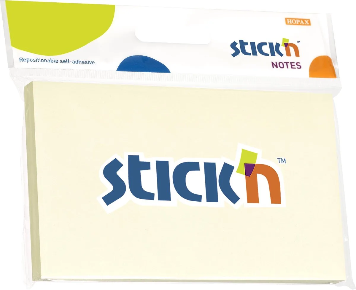 Sticky Notes Blister - 76x127mm - Pastel - 100 Memoblaadjes van Stick'n in Geel – productfoto