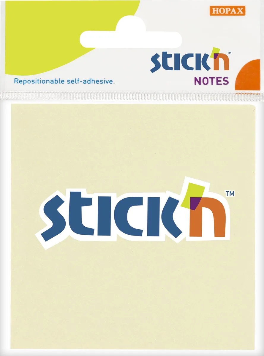 sticky notes blister - 76x76mm, 3x geel/roze/blauw, 50 memoblaadjes van Stick'n in Pastel – productfoto