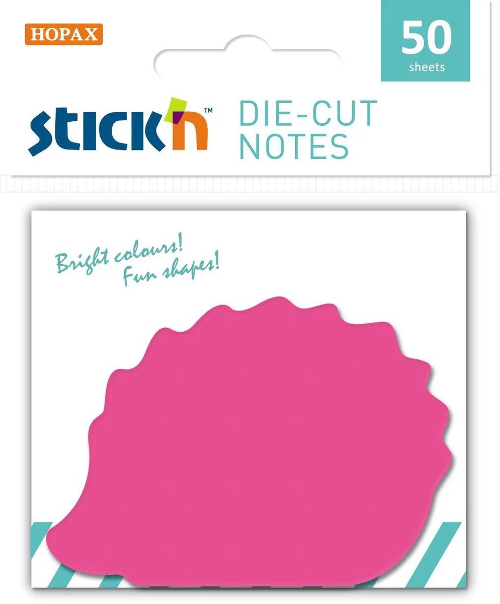 Sticky Notes - Egel - 50 x 70mm - Magenta - 50 Memoblaadjes - Memoblok van Stick'n in Magenta egel – productfoto