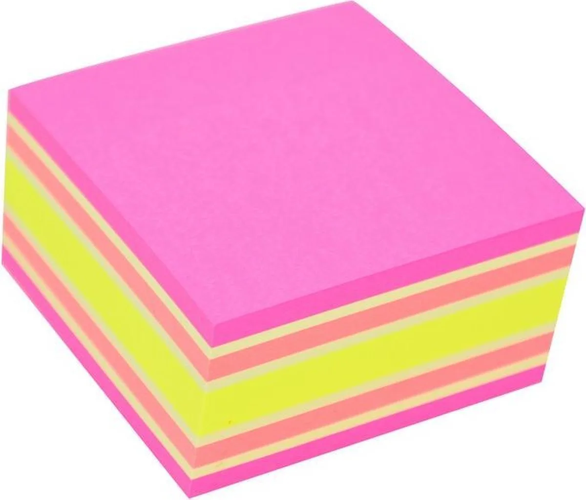 Sticky Notes - Kubus - 76x76mm - Neon/Pastel Geel en - 400 Memoblaadjes von Stick'n in Rosa – Produktfoto