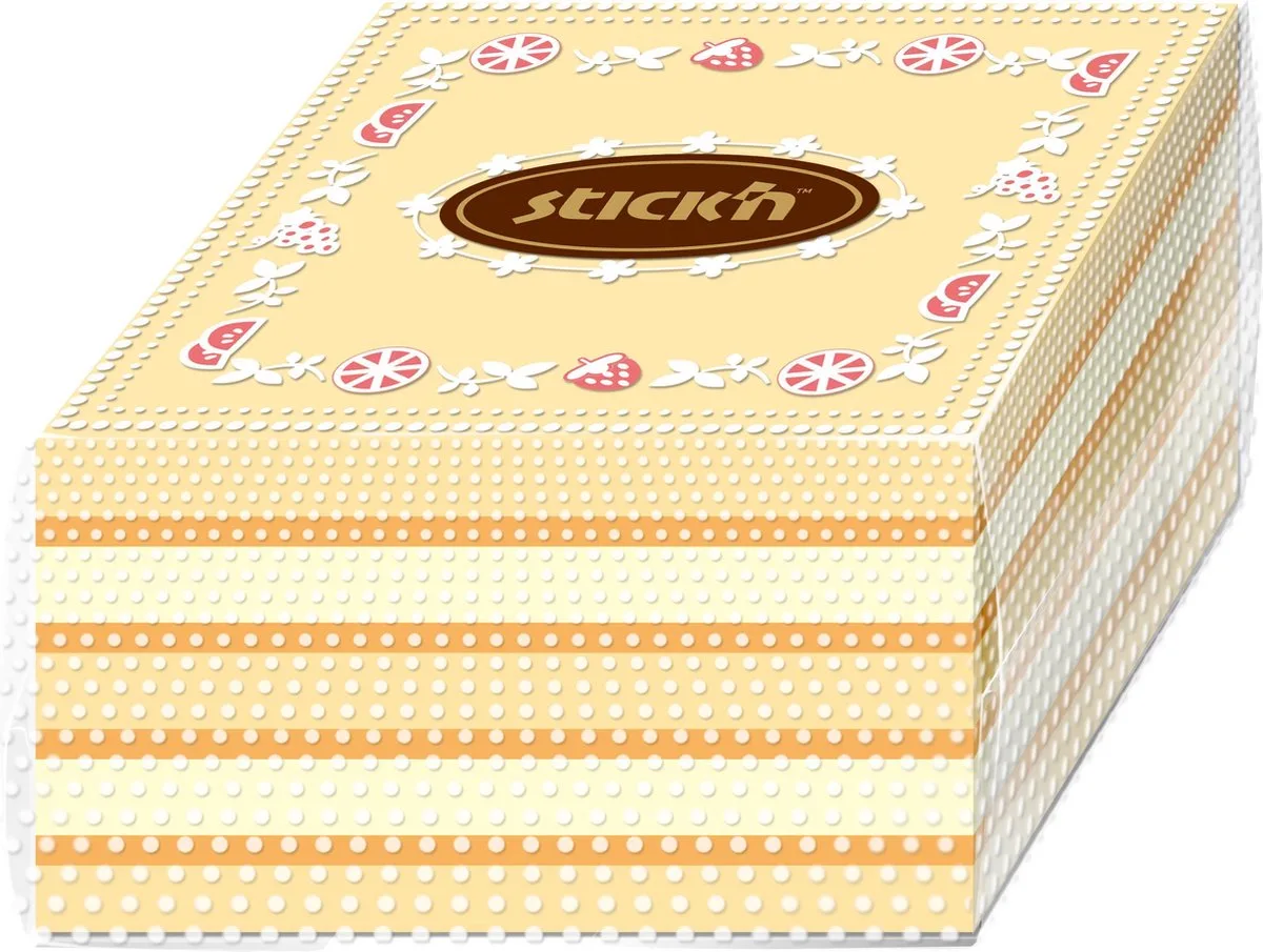 Sticky Notes Taart - Zelfklevend Papier - 76 x 76mm - 350 Memoblaadjes van Stick'n in Oranje geel – productfoto