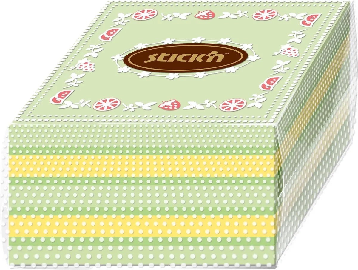 Sticky Notes Taart - Zelfklevend Papier - 76x76mm - 350 Memoblaadjes von Stick'n in Grün – Produktfoto