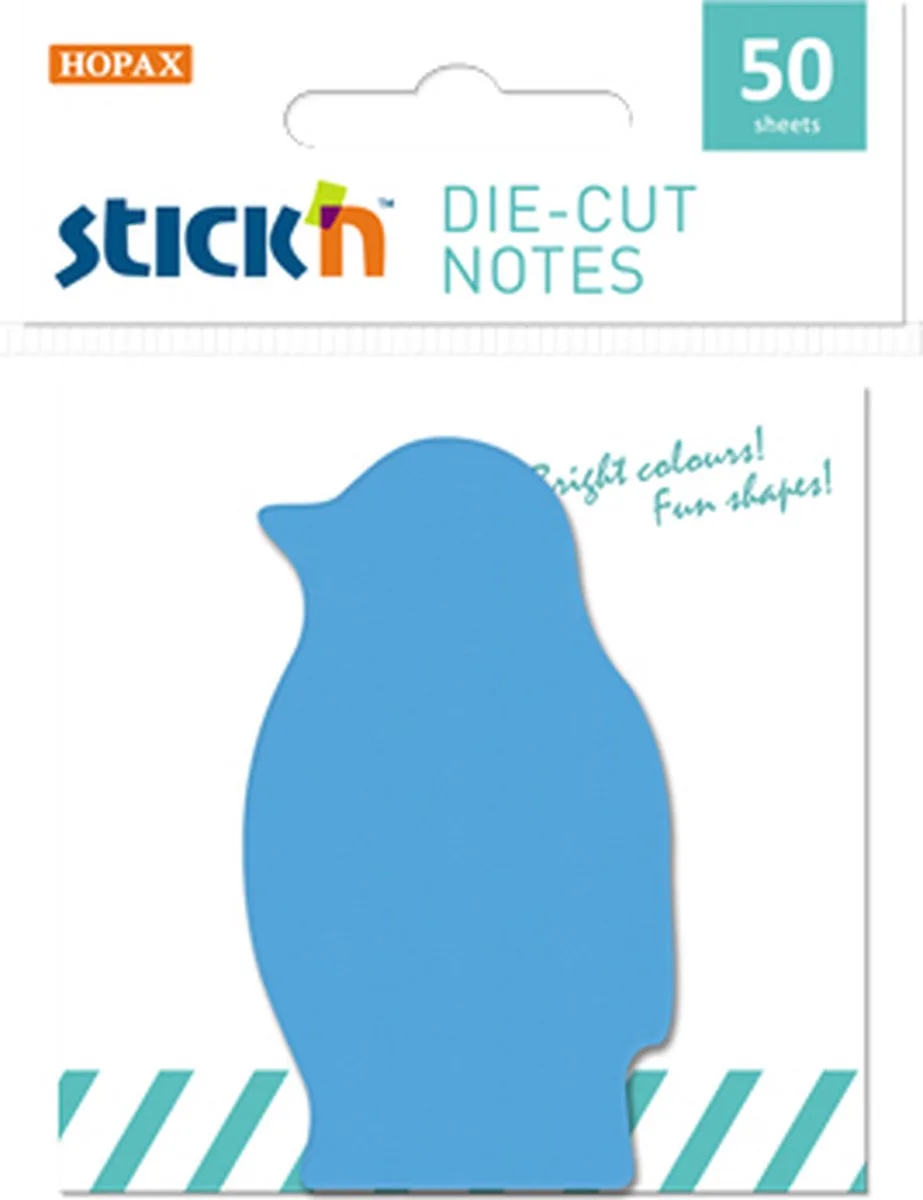 Sticky Pinguïn Notes - 70 x 40mm - Blauw - 50 Memoblaadjes - Sticky Notes van Stick'n in Blauwe pinguin – productfoto