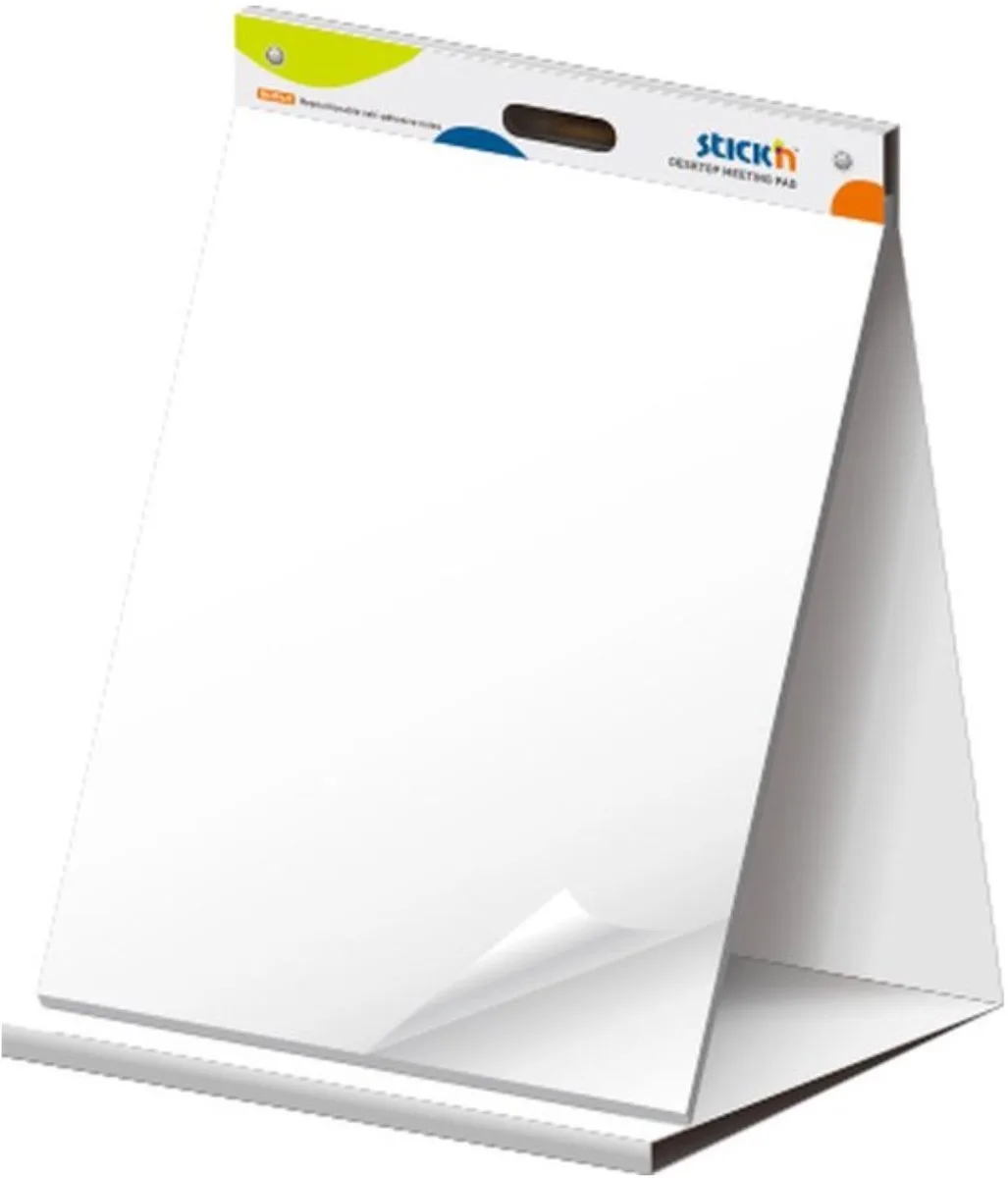 Tafel flipovers - 2 Stuks - Zelfklevend papier - 584 x 508 mm - 20 pagina's sticky notes per flipchart van Stick'n in Wit – productfoto