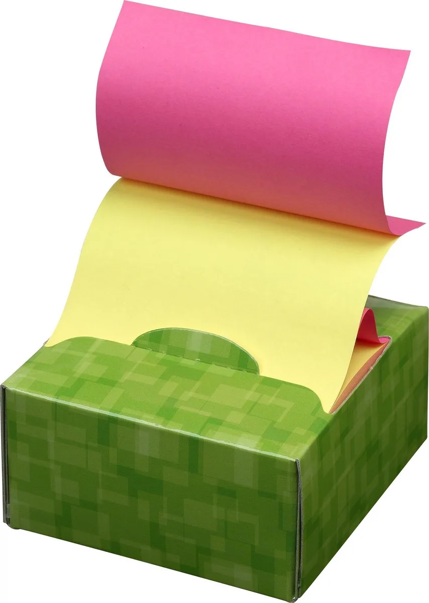 Z-Notes Memokubus - 76x76mm - Geel - Magenta - 200 memoblaadjes van Stick'n in Geel magenta – productfoto