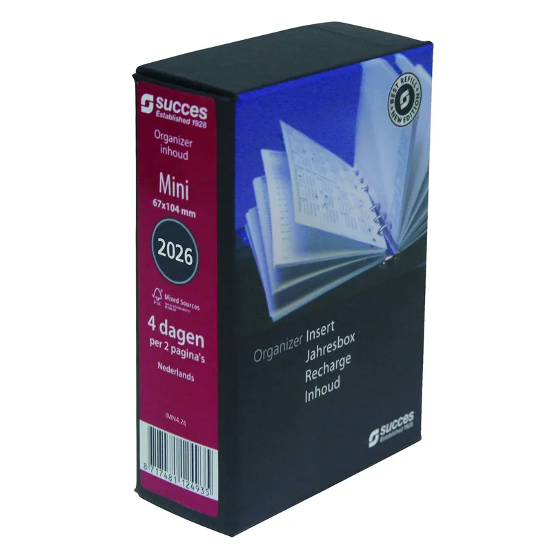 Agendavulling 2027 succes mini 4dagen/2pagina's by Succes – product photo