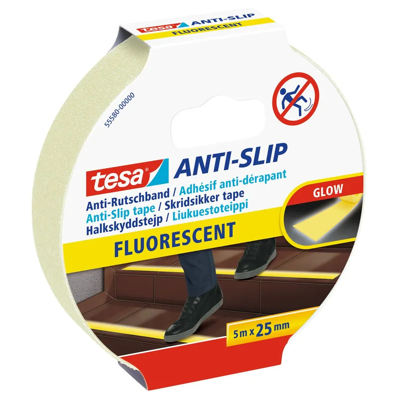Anti-slip tape tesa 5mx25mm fluoriserend | 6 stuks by tesa – product photo