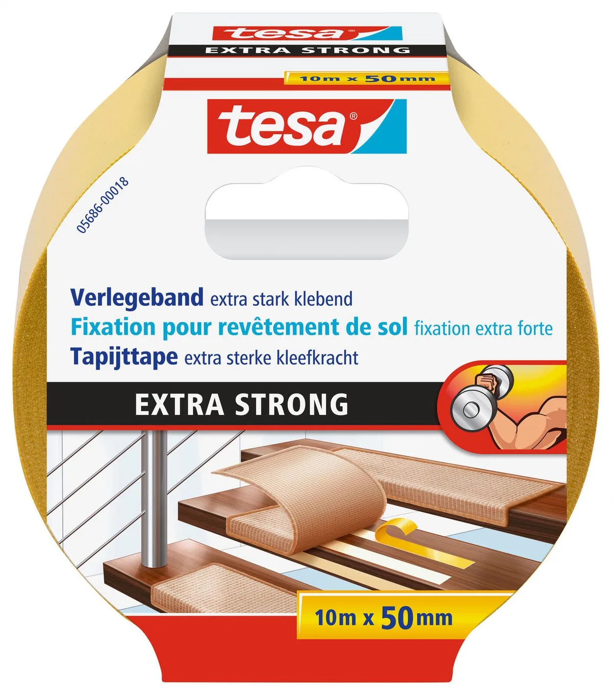 EXTRA STRONG 05686-00018-11 Maskeringstejp Orange (L x B) 10 m x 50 mm 1 st från tesa – produktbild