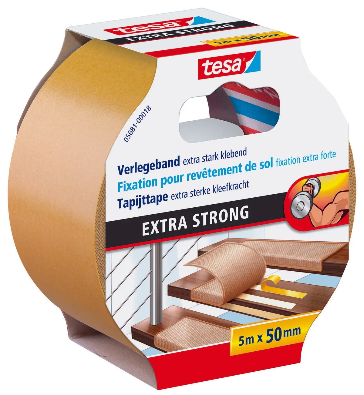 doppelseitiges Klebeband EXTRA STRONG 50,0 mm x 5,0 m från tesa – produktbild